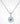 S925 sterling silver Blue Dancing Diamond Round Necklace real sterling silver chain with pendant cubic ziroconina diamond with chain Rachel Fine Jewelry