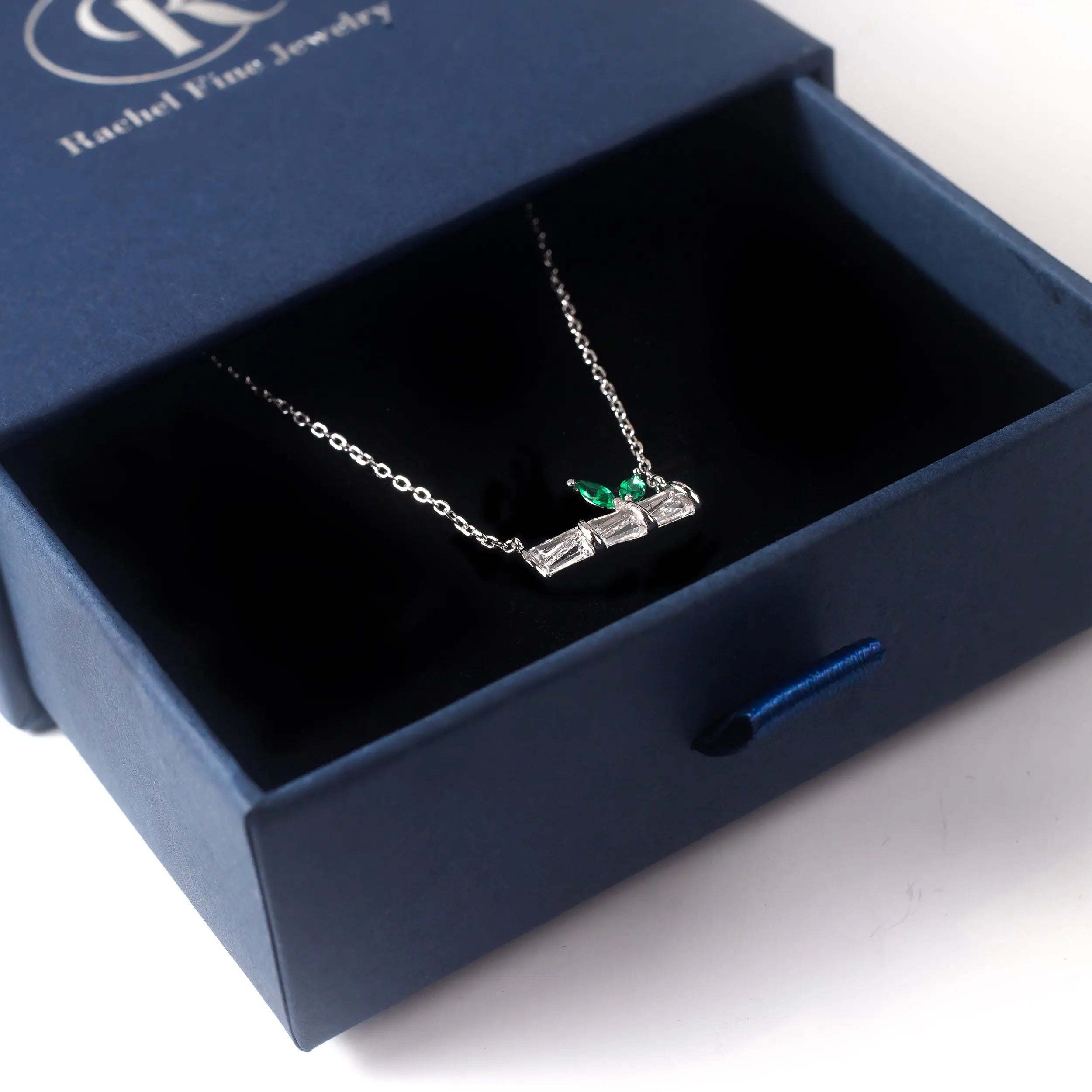 Drop Necklace with CZ Diamond Sterling Silver Necklace (Copy) Rachel Fine Jewelry